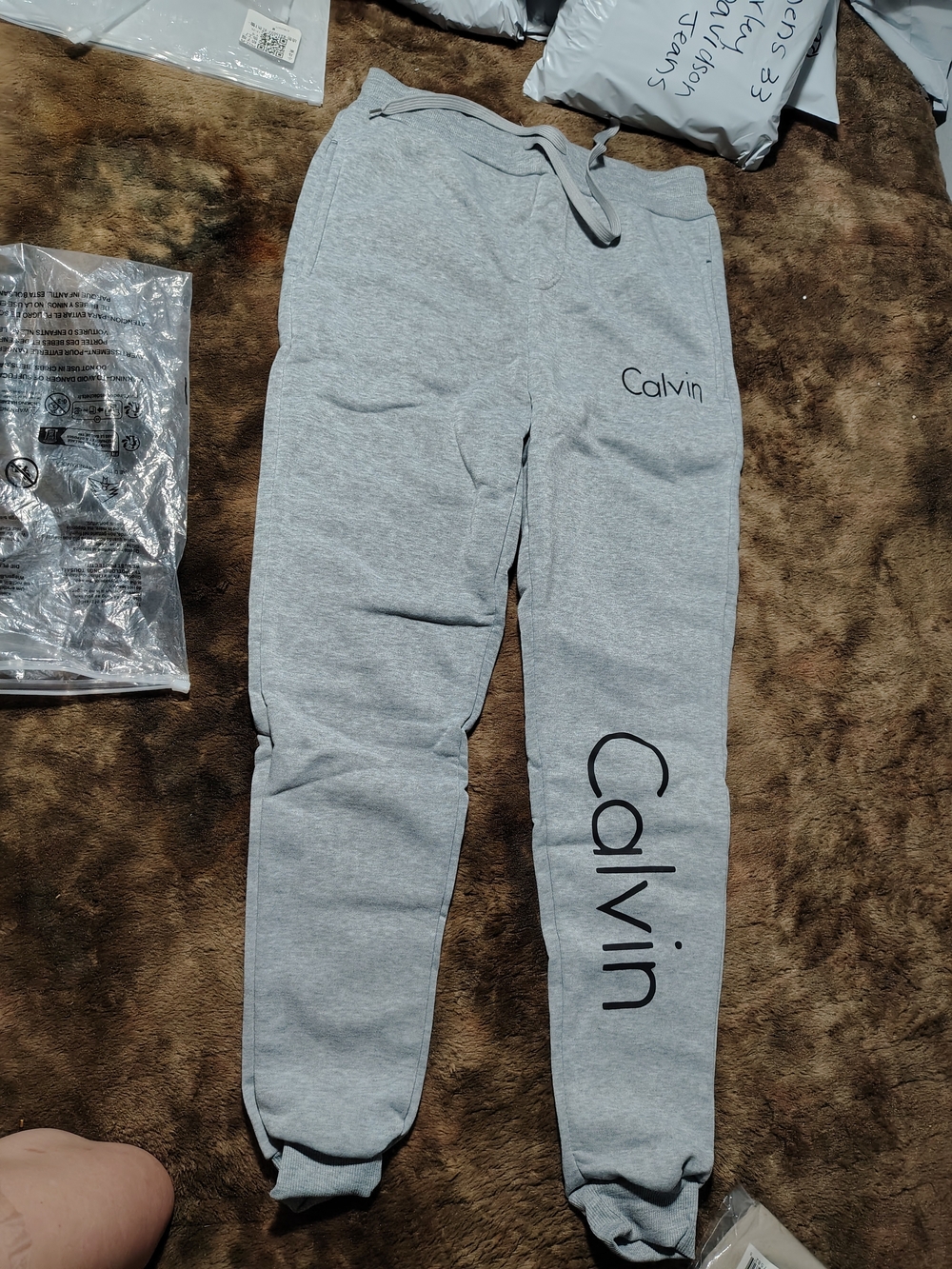 Calvin Klein Light Gray Logo Joggers